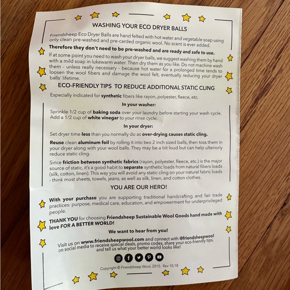 NWT Friendsheep 100% wool eco dryer balls - galaxy tie dye - Picture 6 of 6